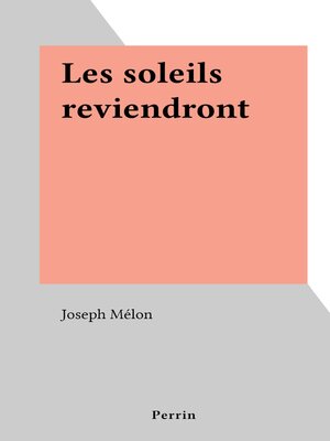 cover image of Les soleils reviendront